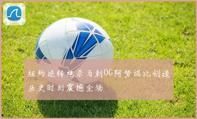 纽约逆转绝杀马刺OG阿努诺比创造历史时刻震撼全场